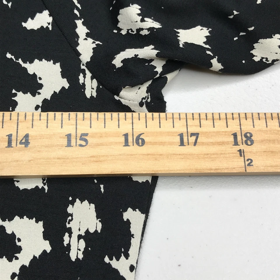 Vestido para mujer Ann Taylor MP PM Petite mediano negro manga larga imitación envoltura pulóver Foto 4 de 4