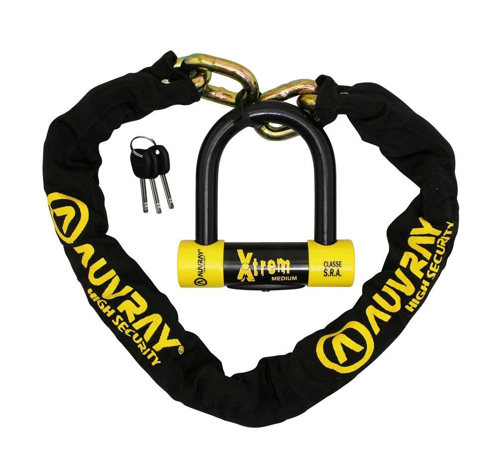 Antivol à chaine 1m Auvray Xtrem Lasso contre le vol par enlèvement de moto