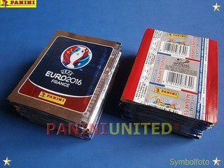 Panini★EURO 2016 EM 16★ 50x Tüte/packet/bustine/pochette rote Rückseite sealed