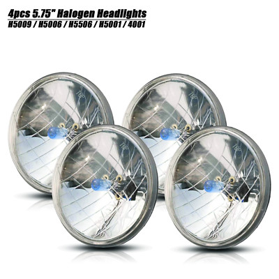 4PCS 40W 5.75'' 5-3/4 Halogen Headlights Hi-Lo for 1958-1979 Lincoln Continental
