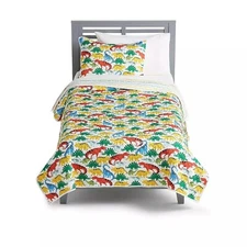 The Big One Reversible Kian Dino Dinosaur QUEEN FULL Quilt Set with Shams
