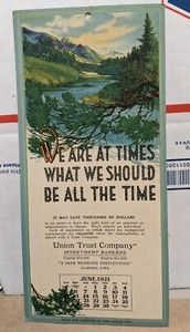 Union Trust Co Bankers Clarinda Iowa IA June 1921 Advertising Calendar