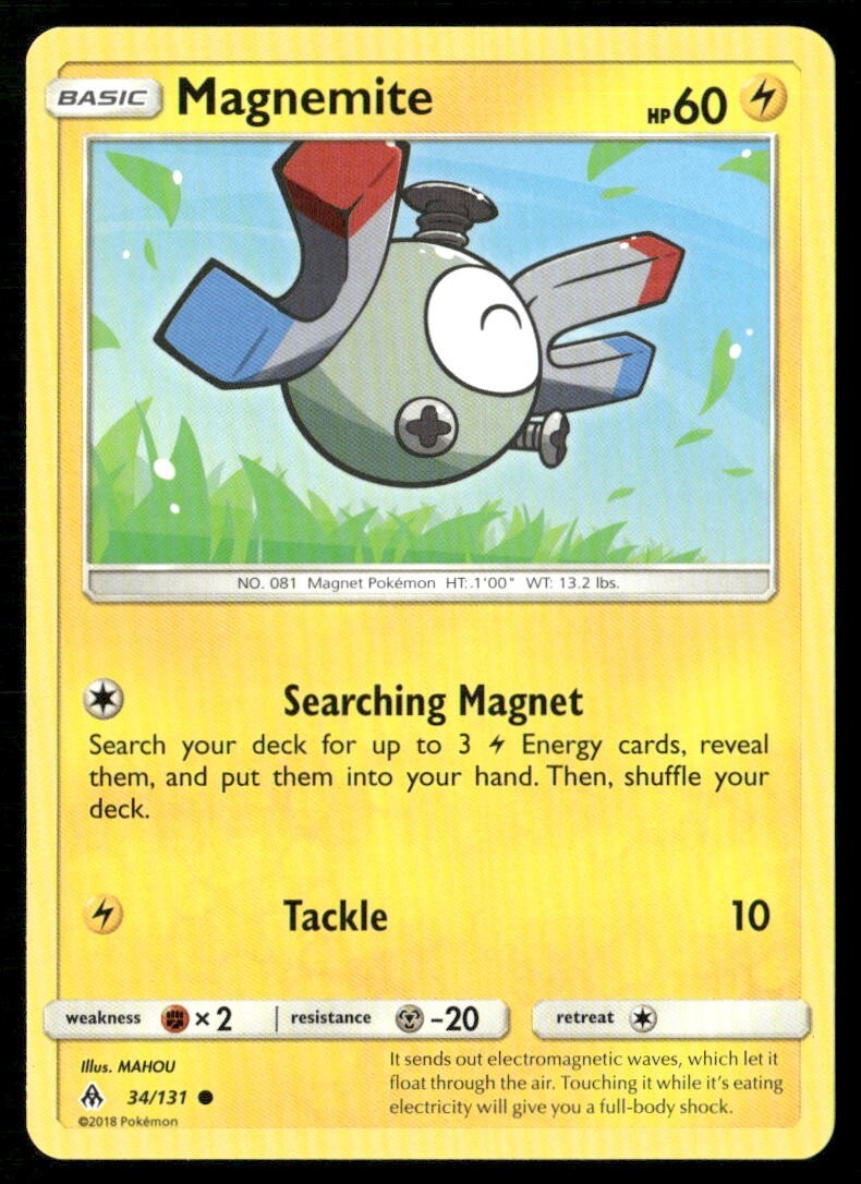 2018 Forbidden Light Set Pokemon Card 034  Magnemite LP