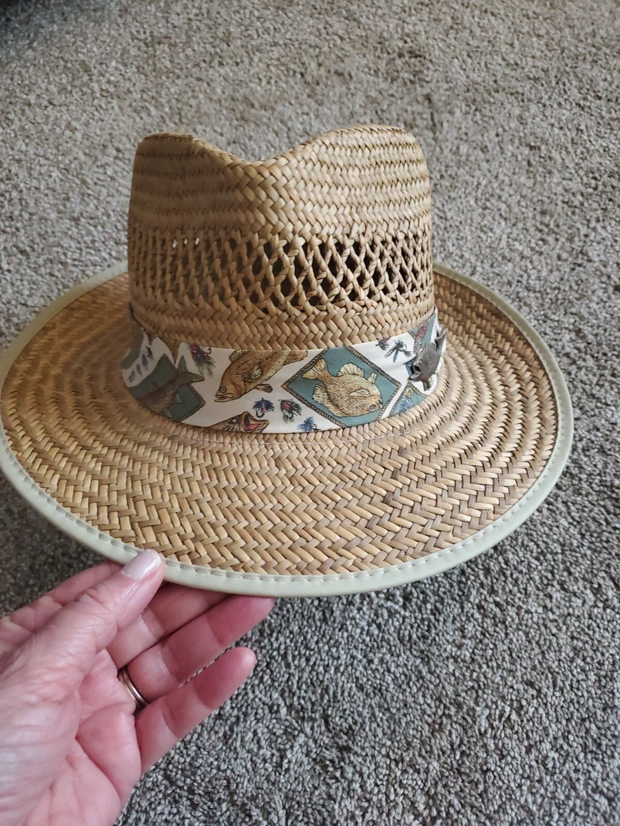 Mens Natural Fiber Straw Hat Fishing Hat size L