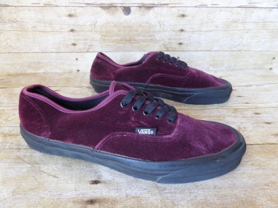maroon velvet vans