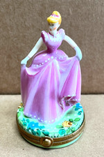 Vintage Cinderella Pink Ball Gown Limoges France J.P. Peintmain Trinket Box