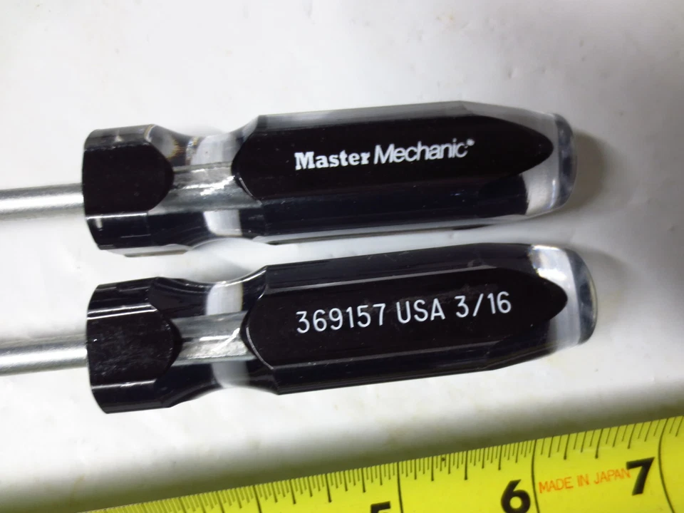 Lot of 2 Master Mechanic 3/16" Nut Driver Hex Head 3" Shaft X 6-1/2" OAL 369157 - Image 3 of 4