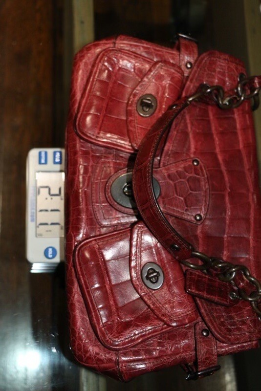 Coach Legacy Alligator Pocket Flap Leather Shoulder Bag Limited