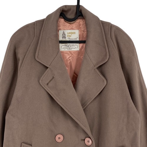 LONDON FOG Light Brown 100% Virgin Wool Over Coat Jacket Size M - Picture 2 of 9