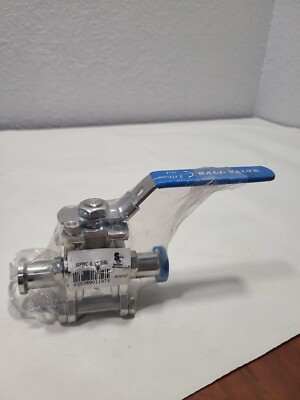 Sanitary Solutions 3/4'' Stainless Steel Ball Valve SSEBVC-0.74-316L, NOS/open Bo