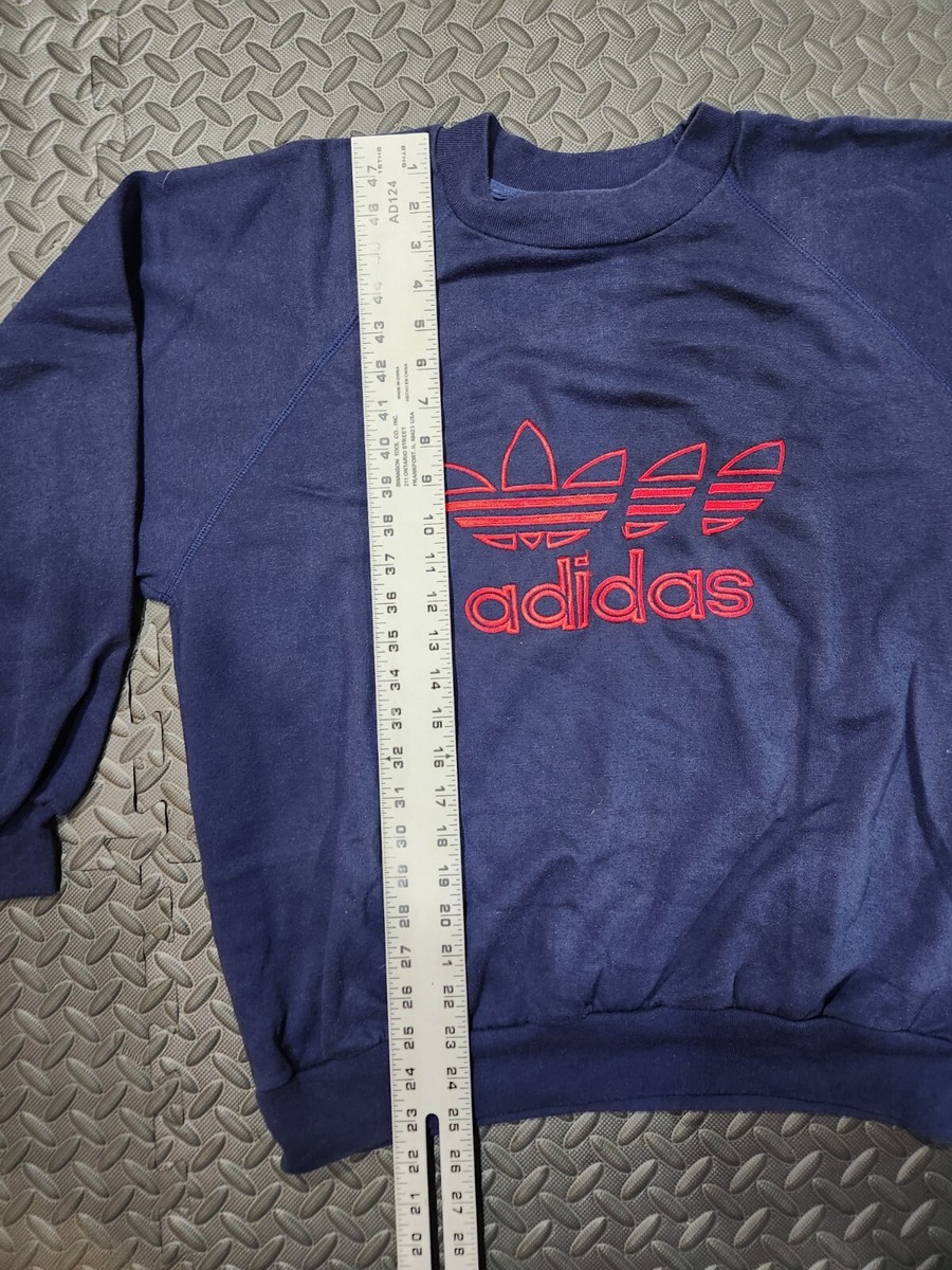 Adidas Men Navy Blue Trefoil Crew Neck Lightweight Sweatshirt