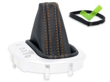 SCHALTMANSCHETTE FUR VW TOURAN DSG automatik SCHALTSACK LEDER NAHT ORANGE RAHMEN