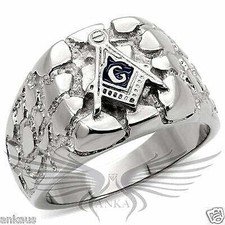 Men'S Stainless Steel No Stone Masonic Freemason Ring Tk8X039