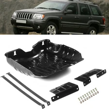Fuel Tank Skid Plate Cover w/Strap Guard Fit For 99-04 Jeep Grand Cherokee Black