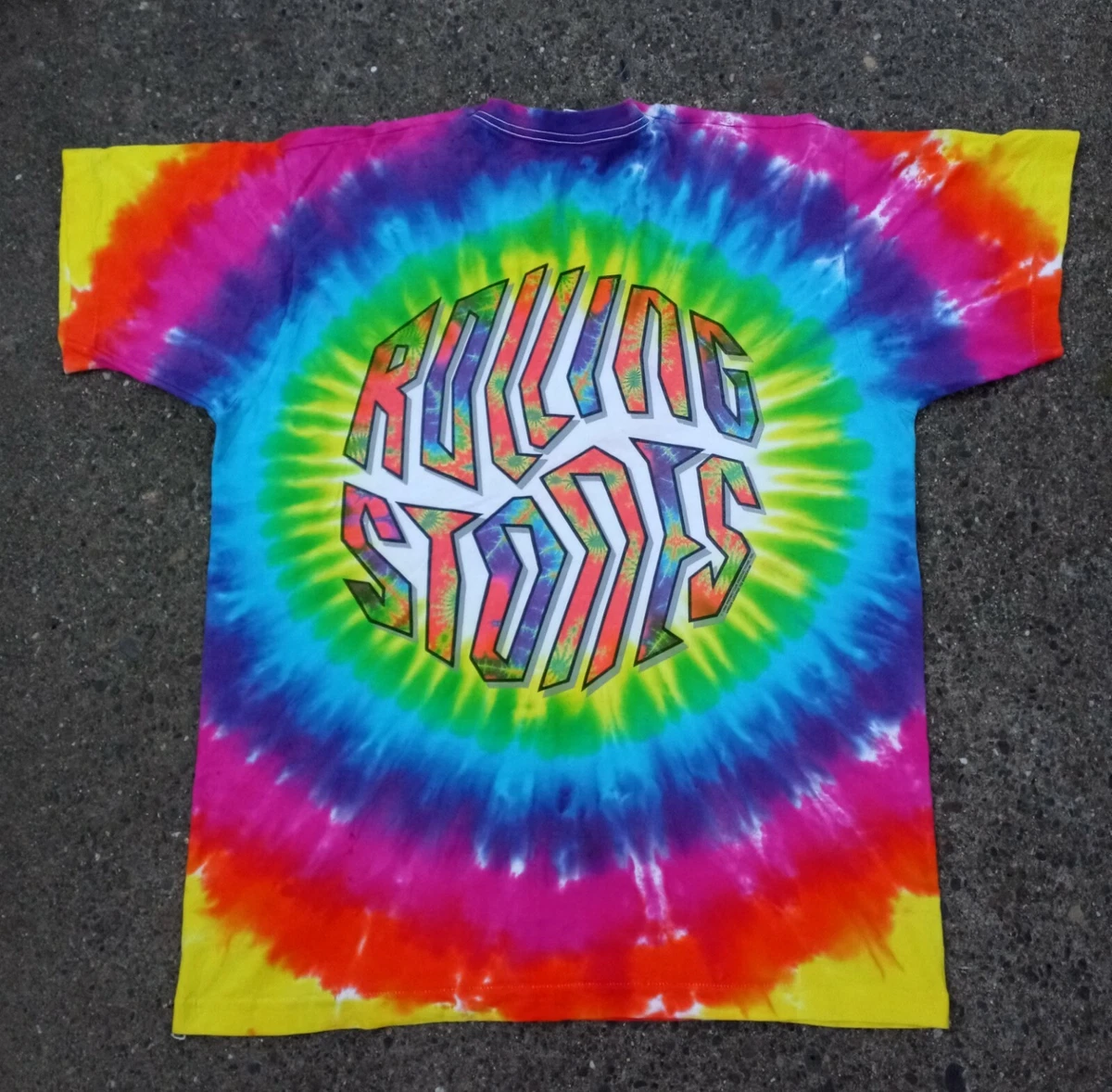 Vintage 90's Rolling Stones Liquid Blue Tie Dye 1994 Tour Promo T Shirt Size XL
