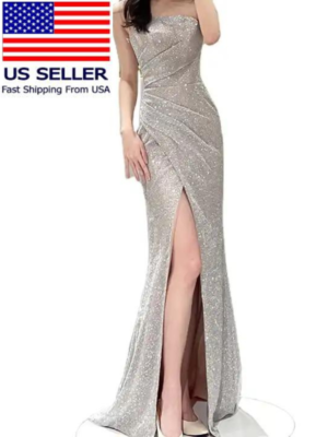 High Quality Elegant Diamond Dust Finish Mermaid Evening Prom Homecoming  Dress | eBay