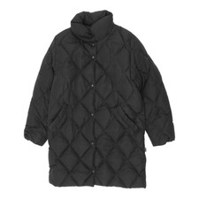 Moncler Womens Mid Length Black Puffer Coat | Vintage High End Designer Jacket