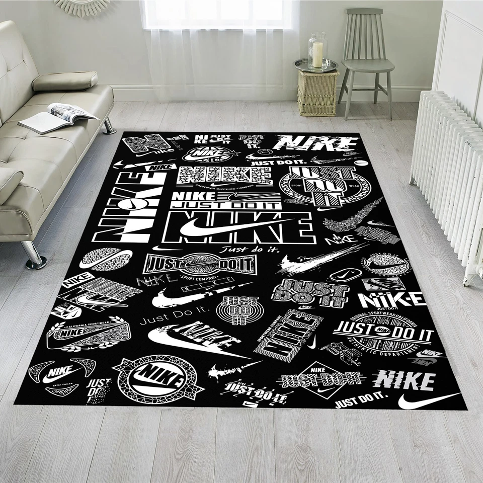 Sneaker rug, sneaker carpet, sneaker mat, hypebeast rug, black rug - Image 3 of 4
