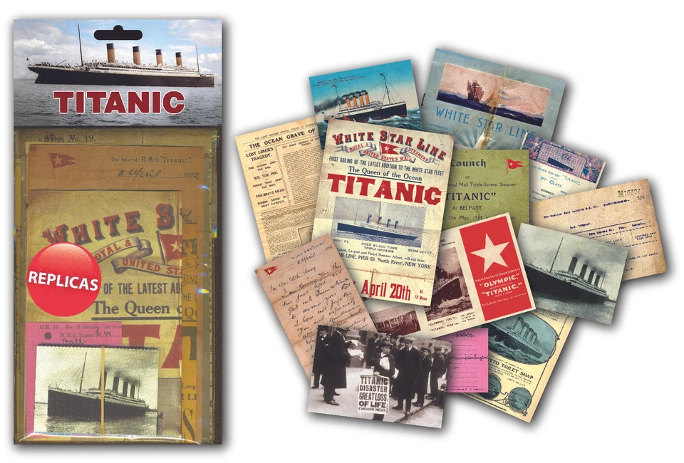 Titanic nostalgic memorabilia pack with numerous replica ephemera items - Image 1 of 1