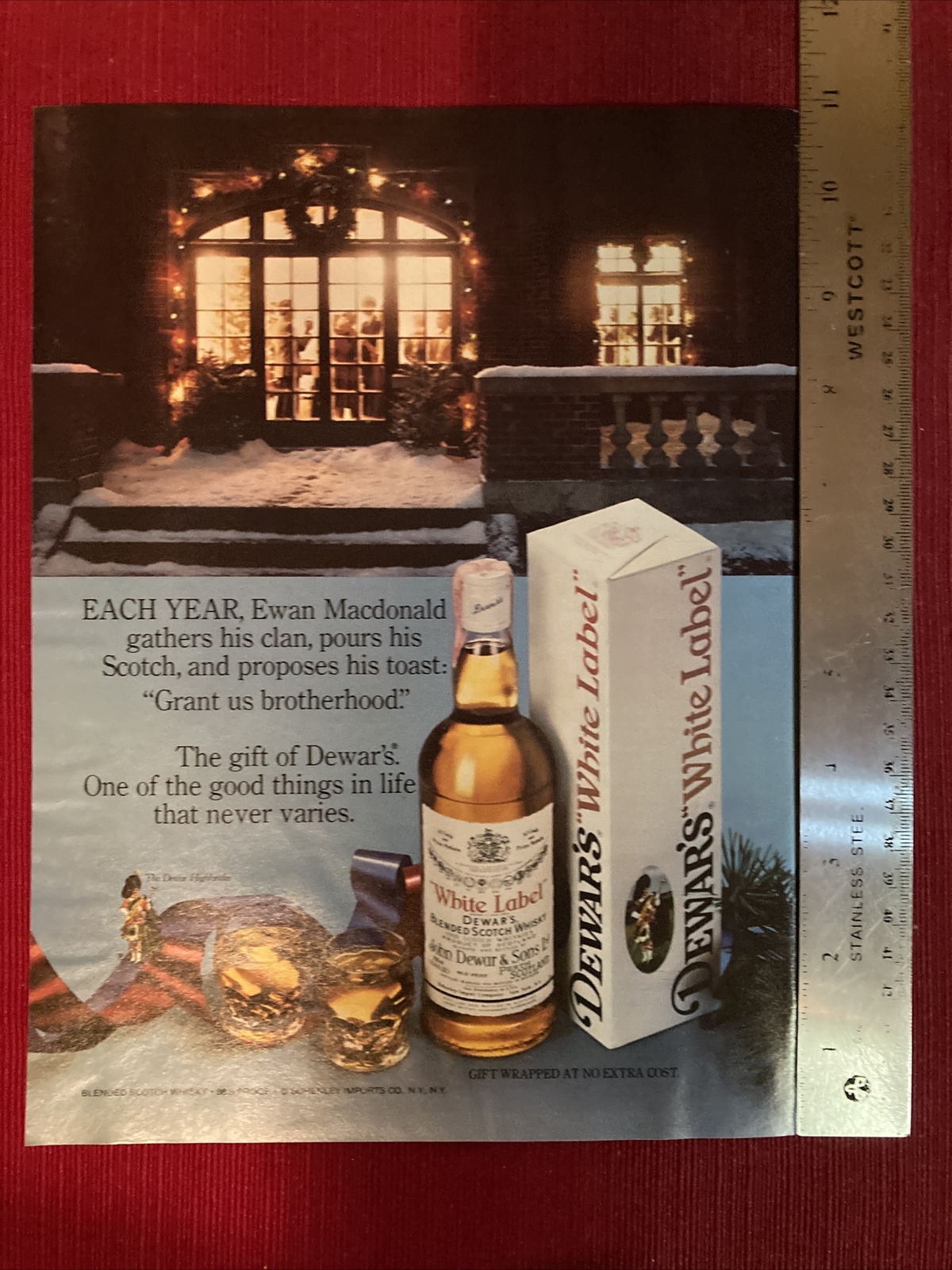 Dewar’s Scotch Whisky Christmas Theme 1979 Print Ad - Great To Frame!