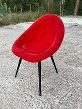 Fauteuil rouge vintage 50-60 en bon état correct