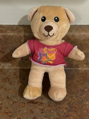 Build A Bear Bear Mini 10'' Heart Star Plush Shirt Zipper Stuffed Animal Toy
