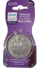 Philips Avent Natural Baby Bottle Nipple - 2pk 3m+