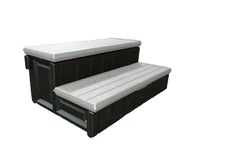 Leisure Accents 36" Deck Patio Spa Hot Tub Storage Compartment Steps - Gray