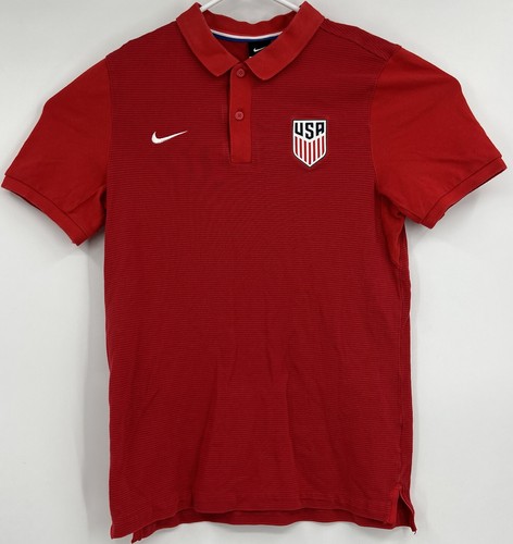 Nike Womens Size M Red Authentic US Soccer Team Jersey Polo Shirt - Picture 2 of 5