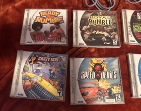 Sega Dreamcast Console/2 Controllers/Tons Of Games/Mad Catz Wheel & Pedals Lot!!