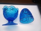 Fenton Fairy Lamp -cobalt blue heart 7 inch — photo 5