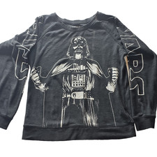 Star Wars Darth Vador Sweatshirt Medium Youth Medium Unisex Gray, White Graphic