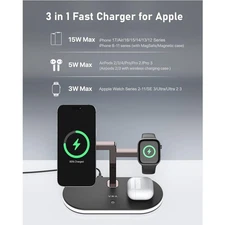 4in1 Magnetic Wireless Charger Stand w LED Night Light For Iphone Watch Airpod