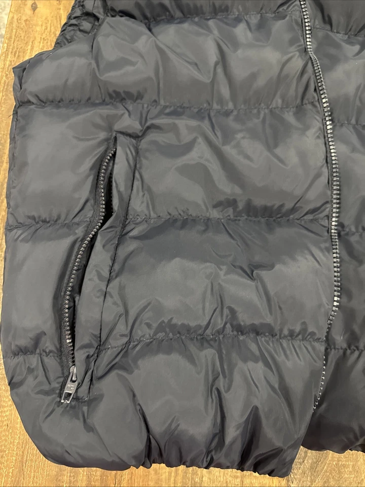 Chaleco acolchado con capucha azul marino French Connection para hombre talla L chaqueta con cremallera Foto 4 de 4