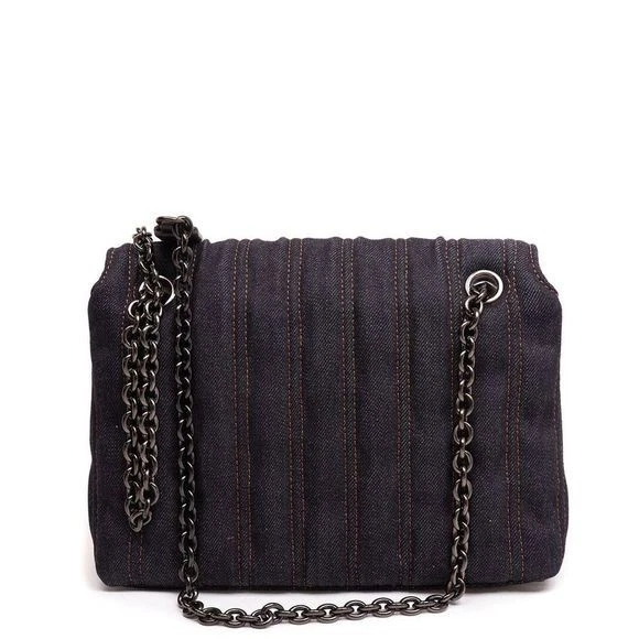 Bolsa tiracolo Longchamp Brioche denim acolchoada corrente de ombro França nova sem etiquetas - Imagem 4 de 4