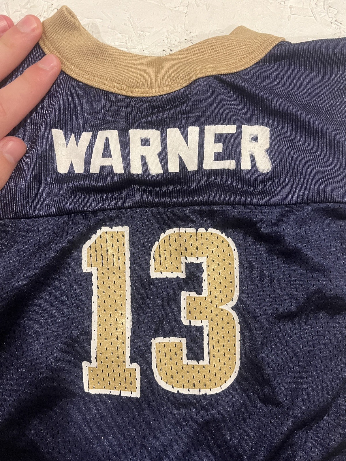 Vintage St Louis Rams Kurt Warner #13 Youth Large NFL Jersey Reebok Los Angeles thumbnail 4