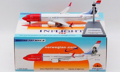 Inflight IF73MDY1120 Norwegian Boeing 737-Max 8 Charles Lindbergh 1/200 Model