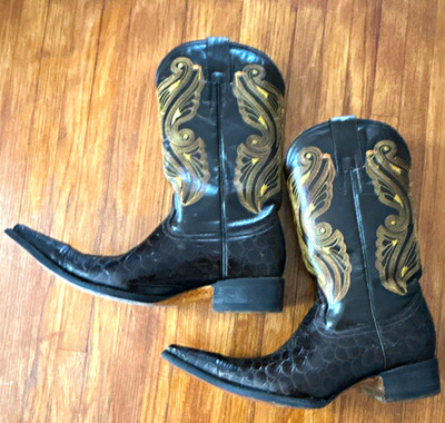 Jar boots cowboy Leather brown pointed toe Men s size 8 1/2 pre owned