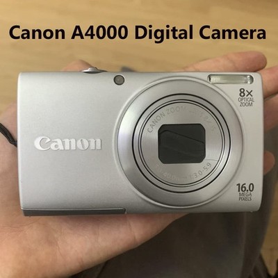 Canon Powershot A4000 IS HD 16MP Digital Camera W/ Charger - Silver Tested