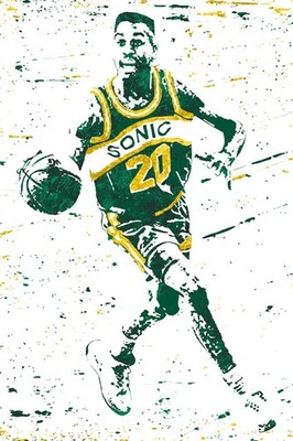 367316 Gary Payton Art Decor Wall Print Poster