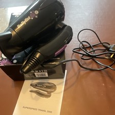 BaByliss Superspeed 2000 2000W Dual Voltage Travel Folding Dryer + Nozzle