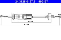 Kupplungsseil Kupplungszug Ate 24.3728-0127.2 FüR Golf Vw Vento 1H2 1E7 1H1 1H5