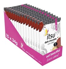 itsu Dark Chocolate Corn Cakes 34gPack of 15Gluten Free Crunchy Chocolate Snack