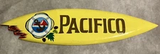 Pacifico Beer Wood Surfboard Sign Advertising Bar Pub Cave 38X9 In Hand Painted