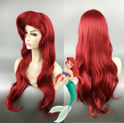 The Little Mermaid Ariel Princess Cosplay Wig Red Long Pre Styled