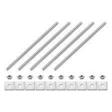 5Pcs Fully Threaded Rod, M4 x 110mm 304 Stainless Steel with Nuts Washers