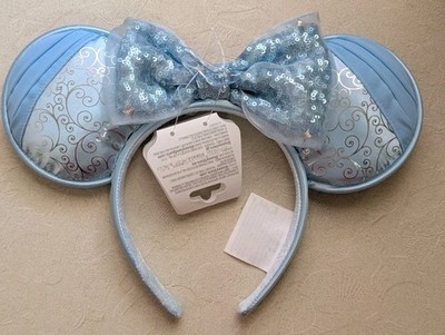 Disney Parks Cinderella Adult Blue and Silver Ears Headband New 2026