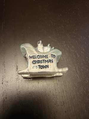 #ad Welcome to Christmas Town Sign 2003 Hawthorne Village Rudolph $28.98