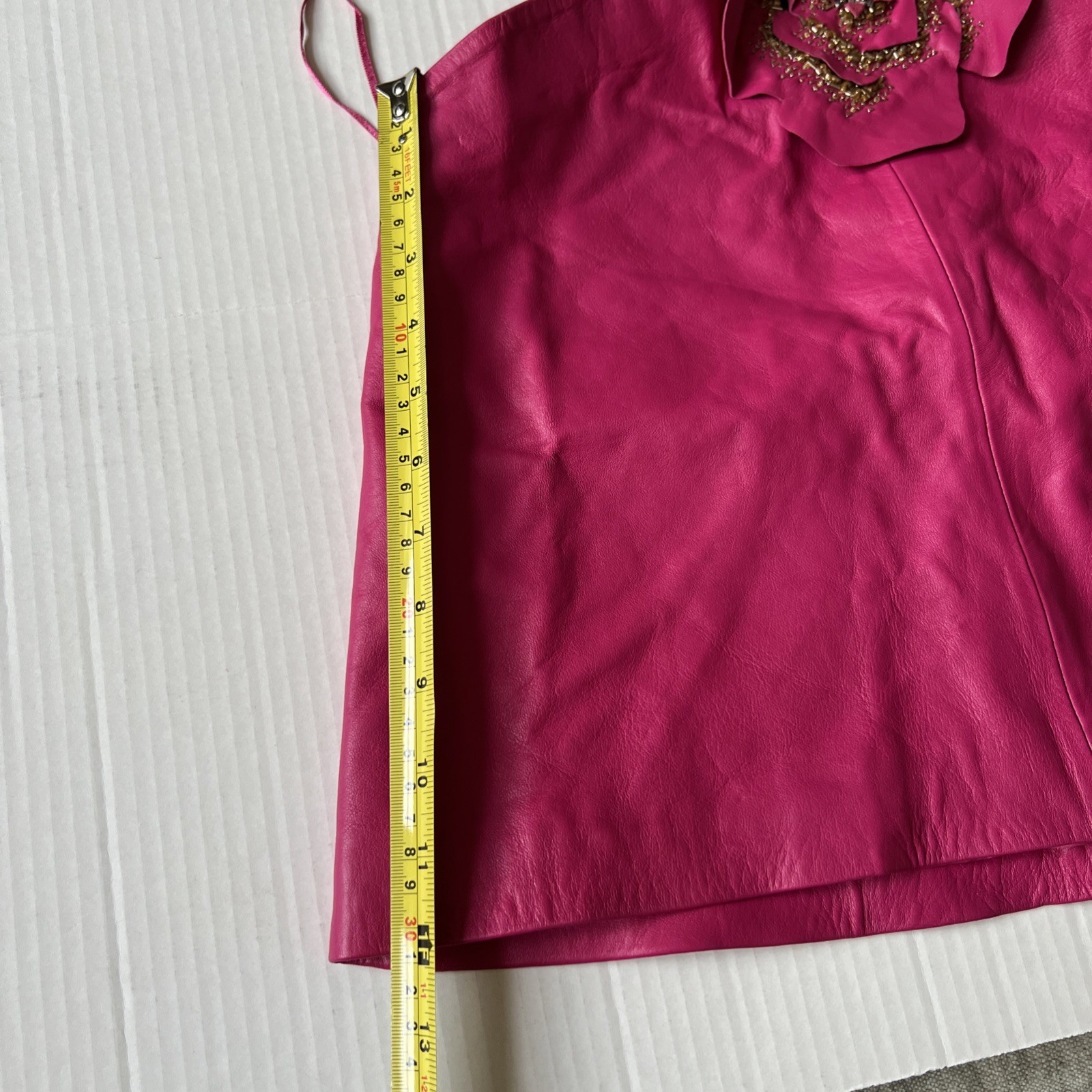 Ramy Brook Sz S 100% Lamb Leather Pink Top Halter Sleeveless Lined Party NWT thumbnail 5