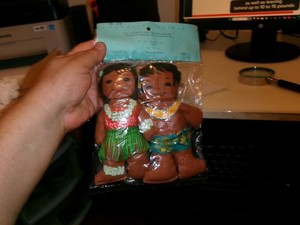 Lanakila Crafts Hawaiian Keikis Hula Girl & Boy Dolls Made in Hawaii 1993